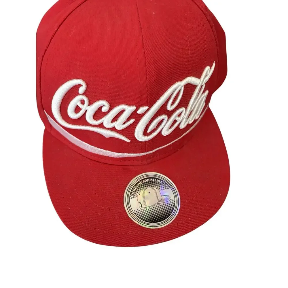 Coca-Cola Snapback Hat Red One Size Adjustable Embroidered 6 Panel NWT